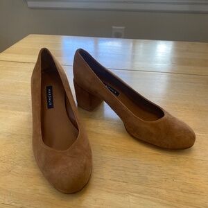Margaux Heels in Chestnut Brown Suede
